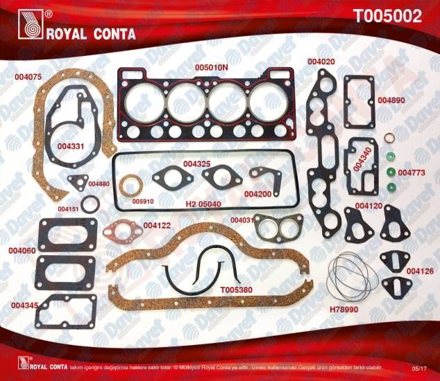 ROYAL T005002 Motor Takim Contasi Kecesiz R12 1400